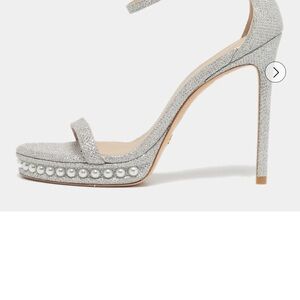 NWOB Stuart Weitzman Glittering Silver Pearl Heels